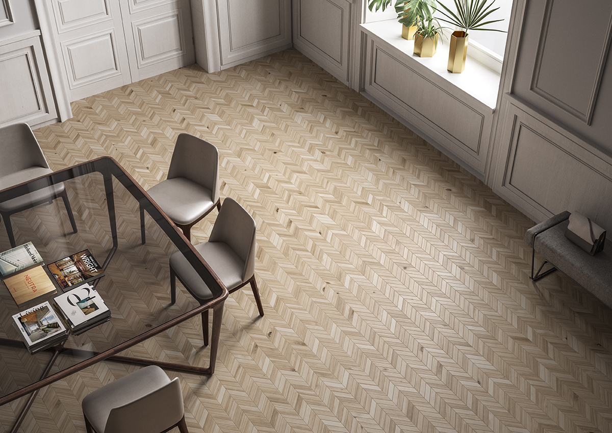 HAVENWOOD BEIGE CHEVRON MOSAIC 12X15